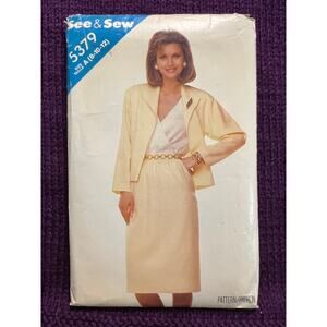 Butterick Sewing pattern 5379 suit blazer straight skirt blouse  size 8 10 12